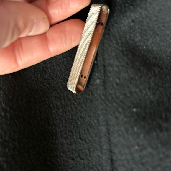 Calvin Klein Black Coat with Faux Fur - Picture 3 of 8